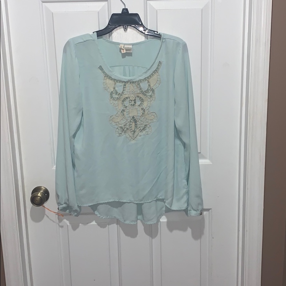 Red Camel Patterned front Blouse
